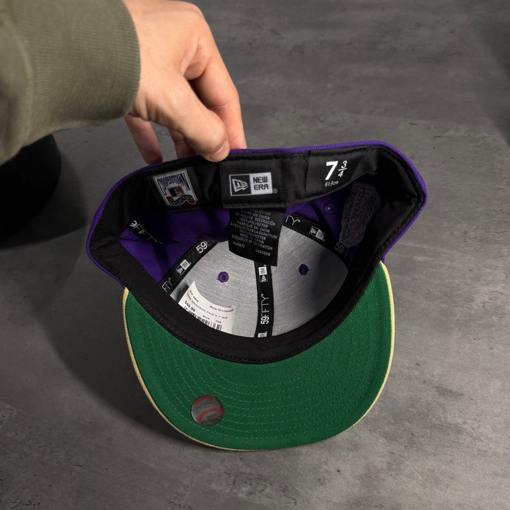 Hat Club Arizona Diamondbacks New Era Cap 7 3/4 Purple Teal Khaki Tan Fitted - Picture 6 of 6